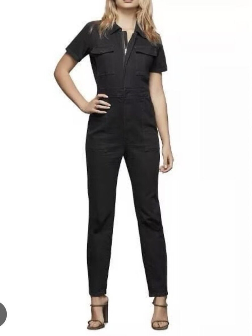 Good American Fit for Success Jumpsuit Size 4 Black Denim Jean